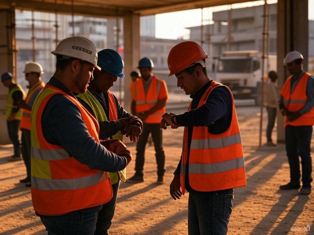 Construction site with workers